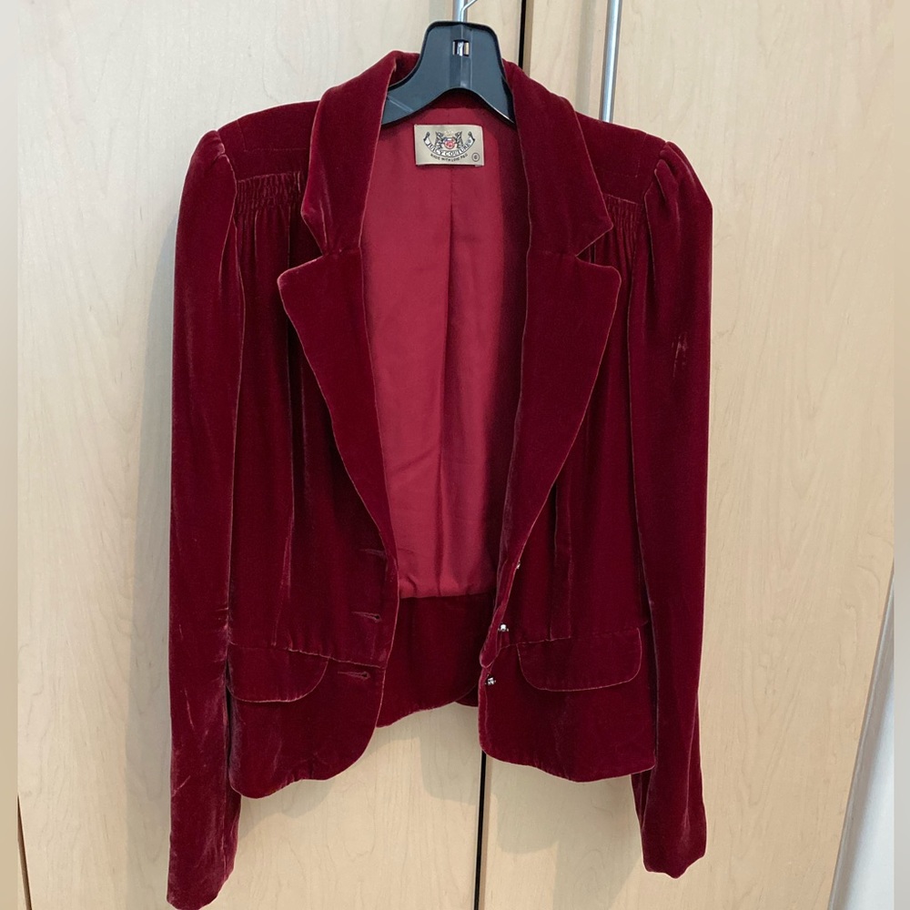 Juicy Couture size 6 red velvet blazer